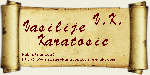 Vasilije Karatošić vizit kartica